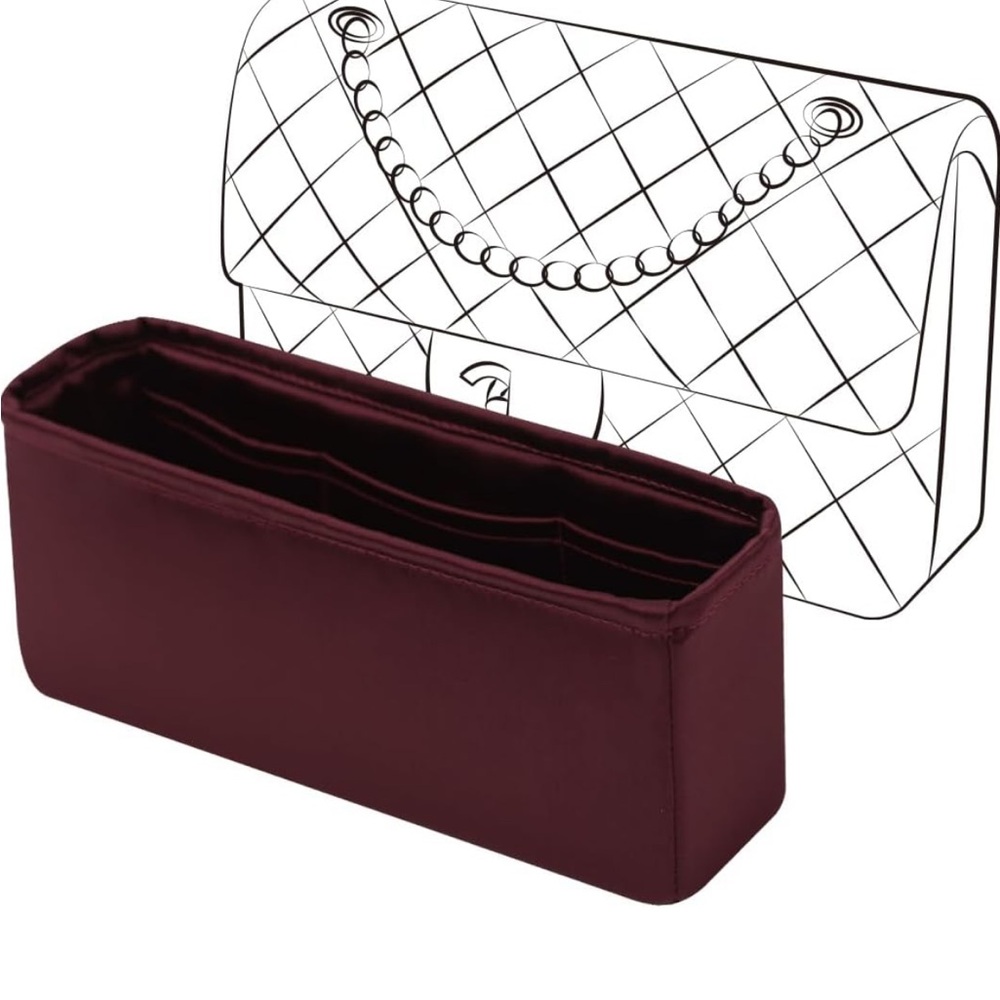 New JLYZ Moon Organizer Insert for Chanel Classic flap mini, Burgundy